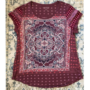 LUCKY Brand T-shirt India Buddhist Hippie Print